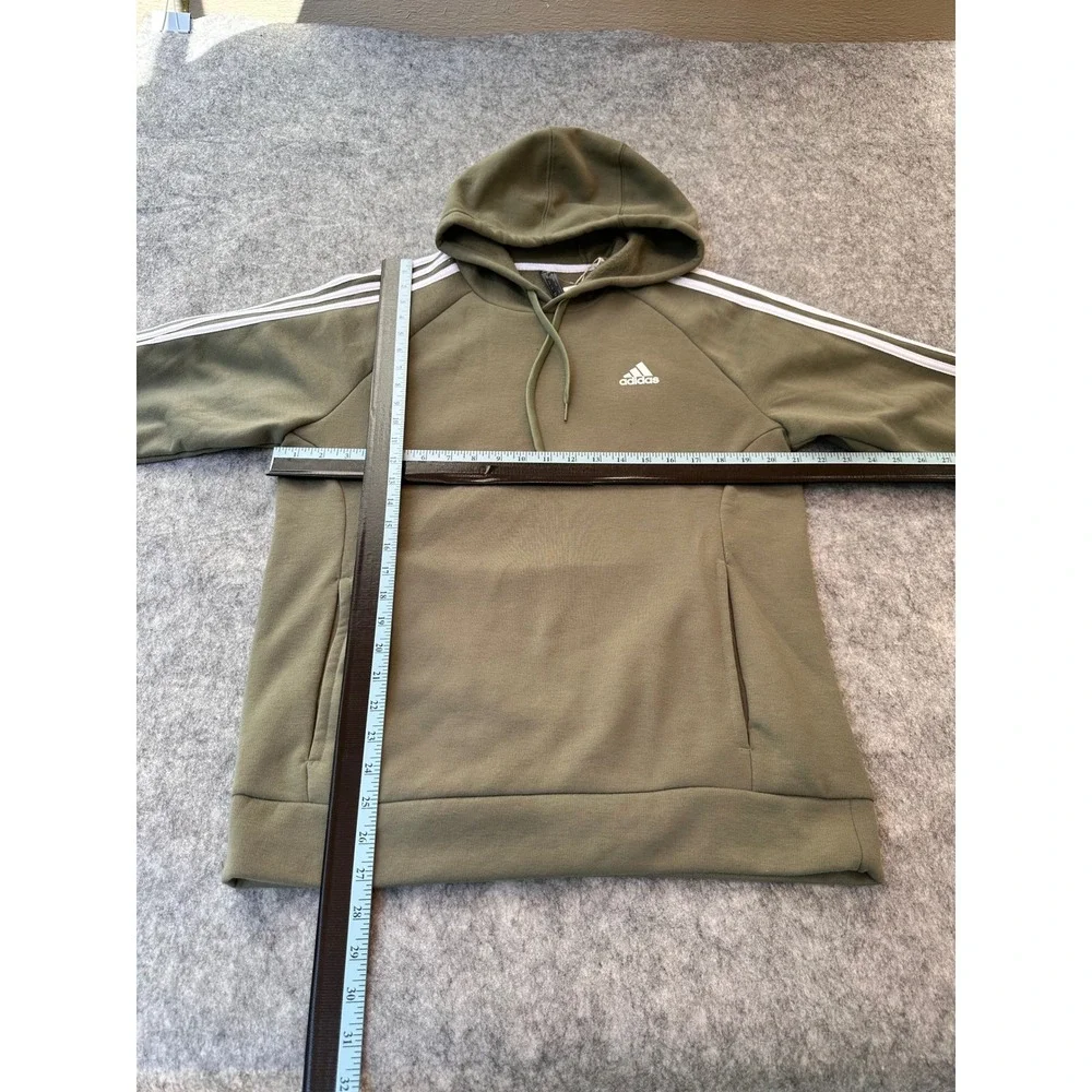 Adidas M 3S FL Hoody Legacy Green Fleece Pullover Sweatshirt H44055 Mens M